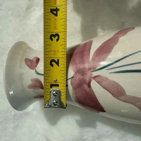 VTG Ceramic Pottery Flowers & Hearts Country Vase Cottagecore Glazed Grannycore - Picture 13 of 13